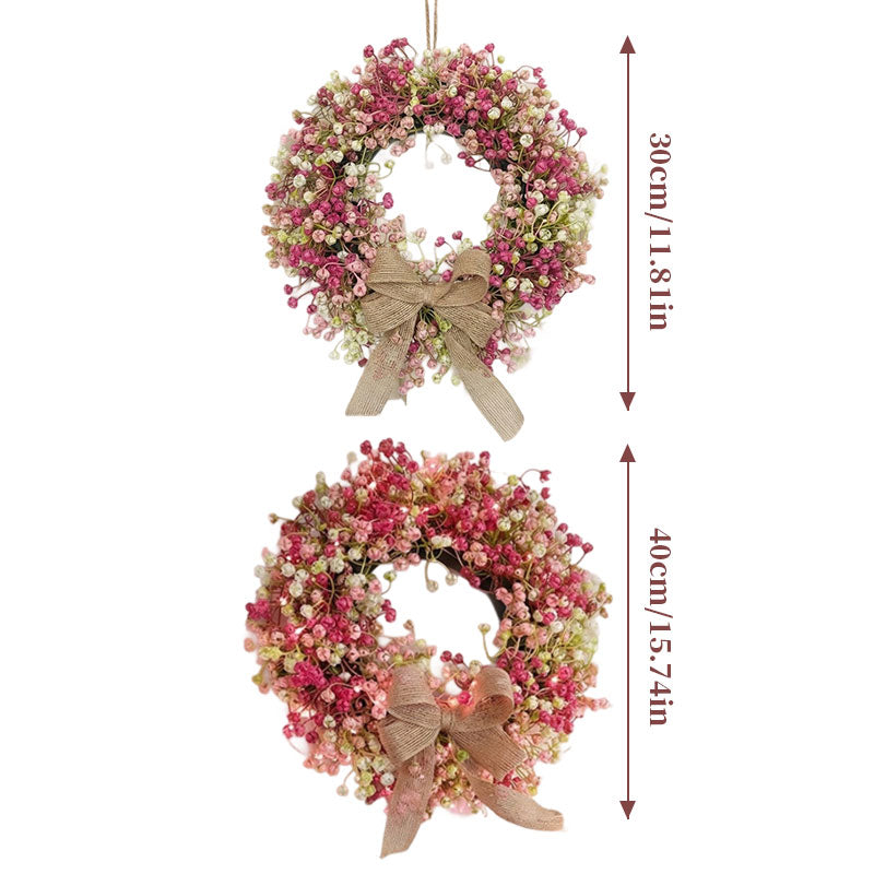 Colorful Eucalyptus Wreath - Realistic Handmade Spring Floral Wreath with Bow