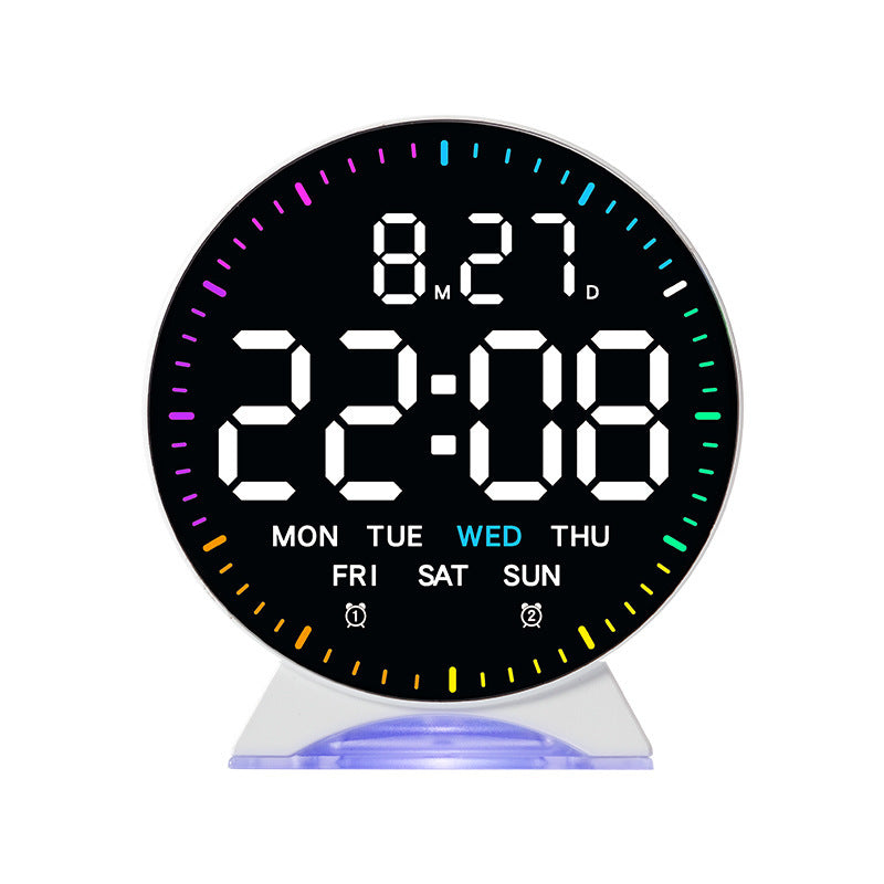 LED Digital Alarm Clock with Custom Jump-Second Display | Auto-Dimming USB Desk Clock with Ambient Light