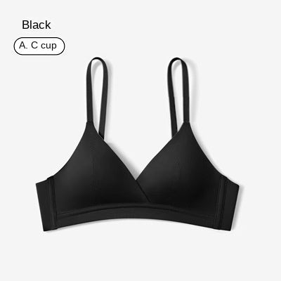 French Triangle Cup Cotton Bralette - Thin, Non-Wired Uplift Bra