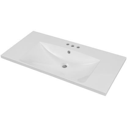 Modern Wall-Mounted Single Basin Vanity with 3-Faucet Holes