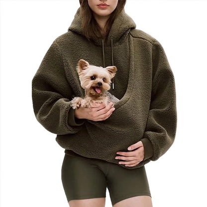 Pet Carrier Hoodie - Unisex Hands-Free Dog & Cat Carry Sweatshirt