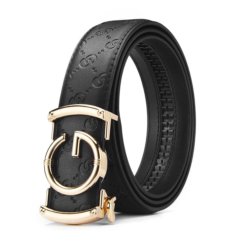 Men's Genuine Leather Automatic Buckle Belt | Versatile Business & Casual Fashion