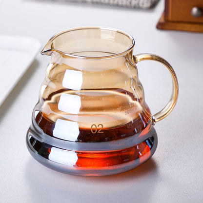 Handmade Japanese Glass Pour Over Coffee Pot Set