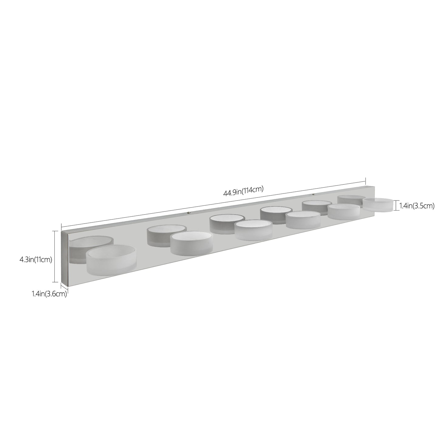Modern Chrome 6-Light LED Vanity Fixture - Sleek Over-Mirror Bathroom Wall Lighting