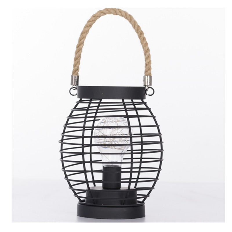 Creative Iron Wine Bottle Night Light - Retro Industrial LED Lamp for Home & Table Decor