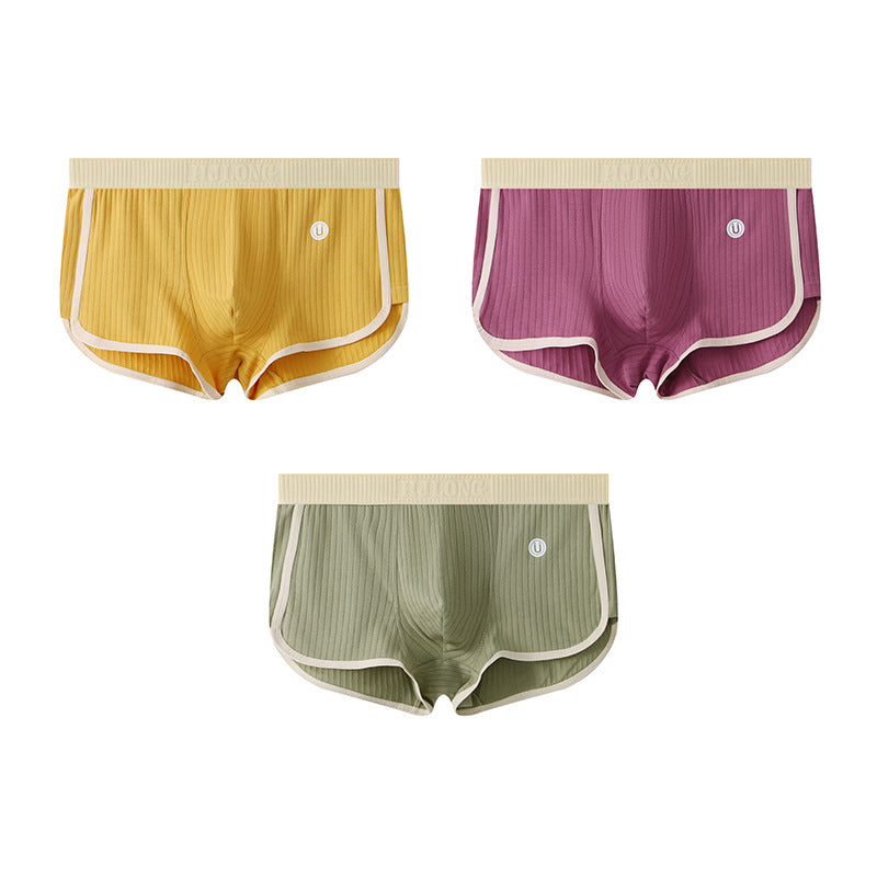 Women's Ribbed Cotton Mid-Waist Safety Shorts / Boxer Underwear
