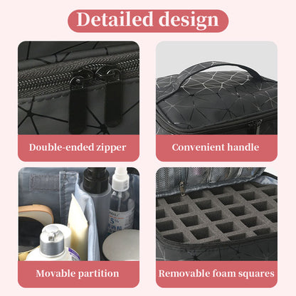 Professional Manicure Tools Case - 30-Compartment Nail Polish Storage Bag