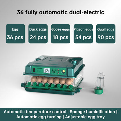 1: 24/36 Egg Incubator Fully Automatic | Auto Turner & Temp Control Poultry