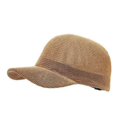 Summer Breathable Straw Baseball Cap - Lightweight Paper Grass Sun Hat for Women