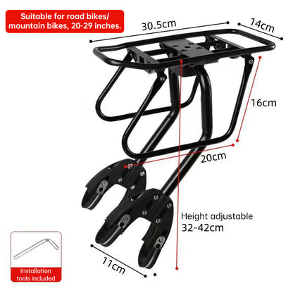 Universal Aluminum Alloy Rear Bike Rack | Heavy Duty Cargo Carrier