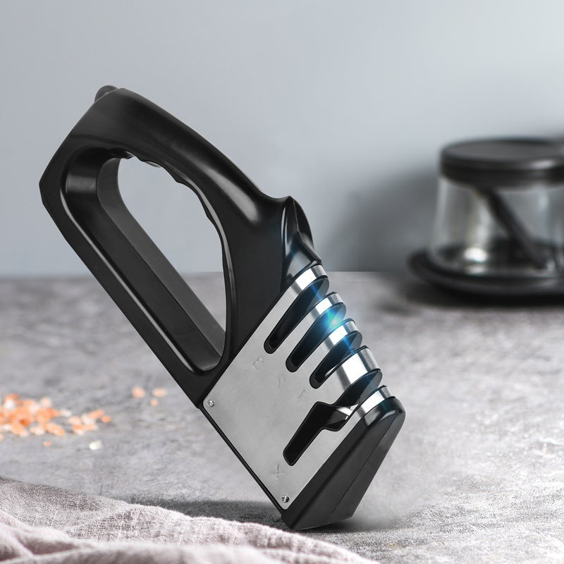 4-in-1 Manual Kitchen Knife Sharpener with Non-Slip Base
