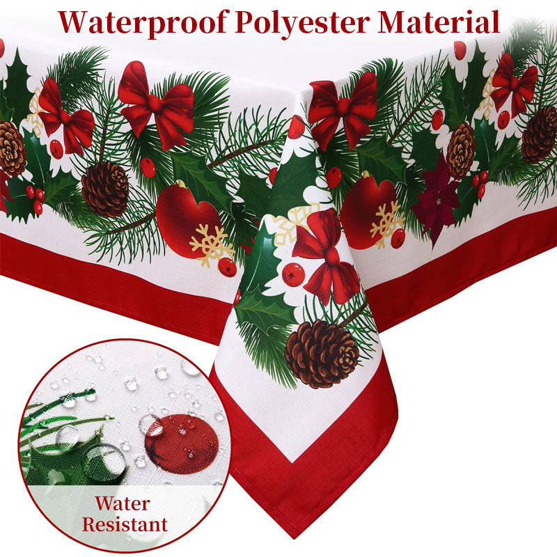 Festive Christmas Table Runner - Pine Holly Needle Holiday Dining Decor