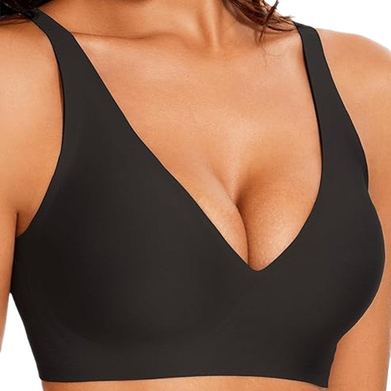 Women's Seamless Ice Silk Bra - Wireless Push-Up Comfort Underwear