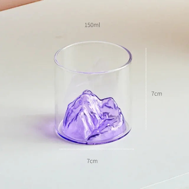 Heat-Resistant Mountain Range Glass Cup for Whisky & Coffee
