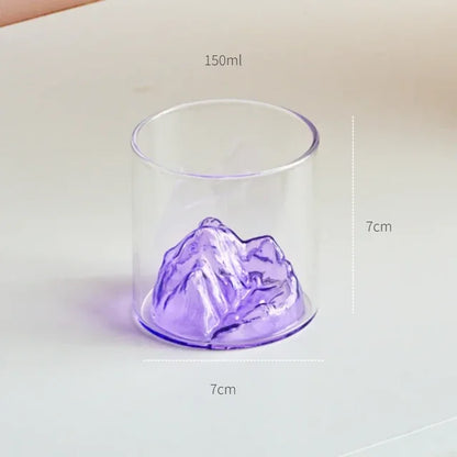 Heat-Resistant Mountain Range Glass Cup for Whisky & Coffee