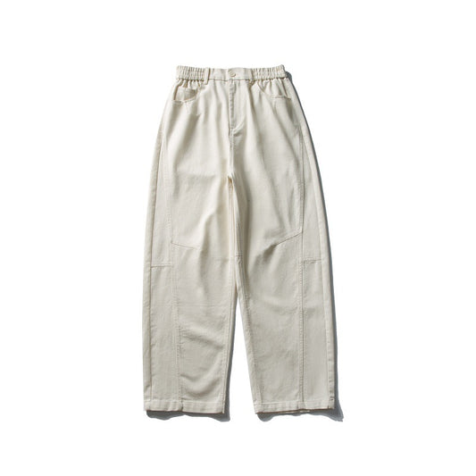 Men's Washed Relaxed-Fit Wide-Leg Casual Trousers