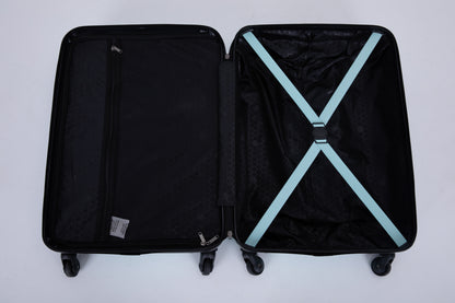 3-Piece Lightweight ABS Luggage Set with Spinner Wheels and TSA Lock - Green