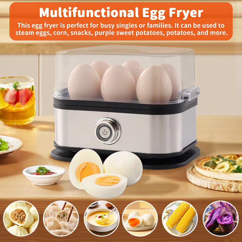 200W Electric Egg Boiler - 6 Egg Capacity Rapid Cooker with Auto Shut-Off
