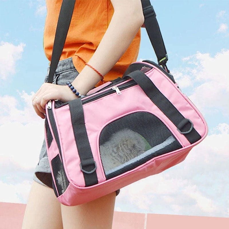 Premium Expandable Pet Carrier - Lightweight Mesh Travel Bag for Cats, Puppies & Small Pets