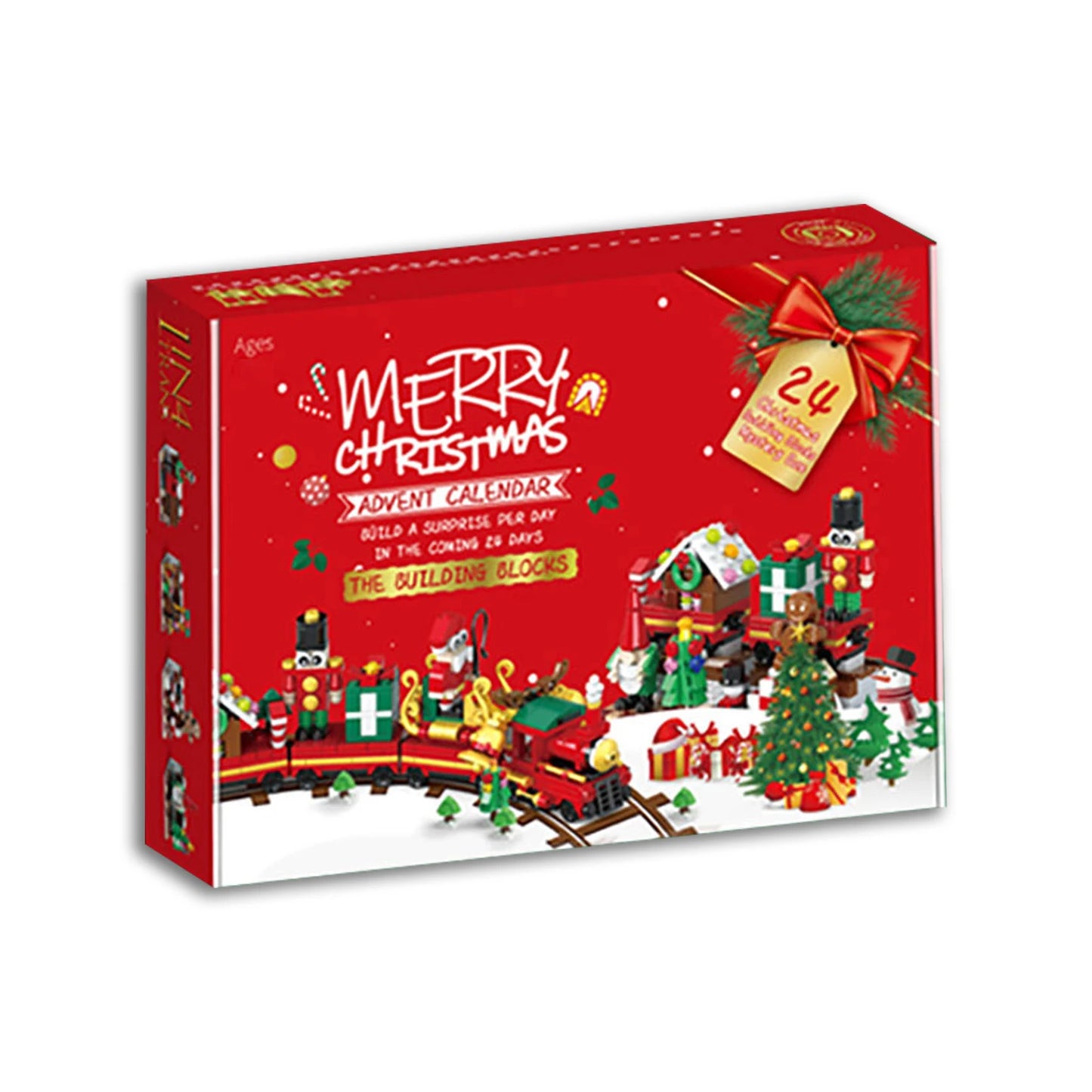 24 Days Christmas Countdown Calendar Building Blocks | Santa Claus Train & Holiday Mini Bricks Set