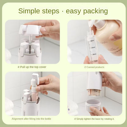 4-in-1 Leakproof Travel Bottle Set - Portable Toiletry Cosmetics Dispenser