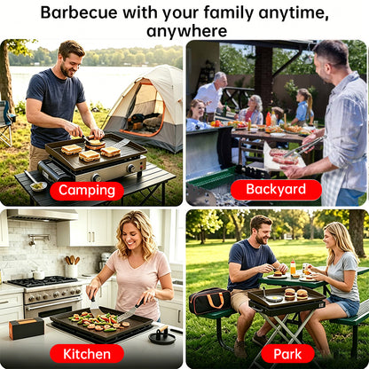 Heavy-Duty Stainless Steel Griddle Tools Kit | 29-Piece Barbecue Set with Carrying Bag