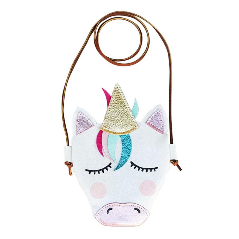 Cute Cartoon Unicorn Leather Shoulder Bag for Kids - Mini Crossbody Coin Purse & Messenger Bag for Girls