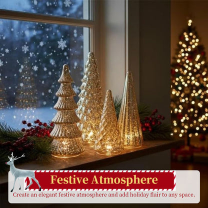 5-Piece 3D Printed Crystal Light-Up Trees with Upgraded LED Glow