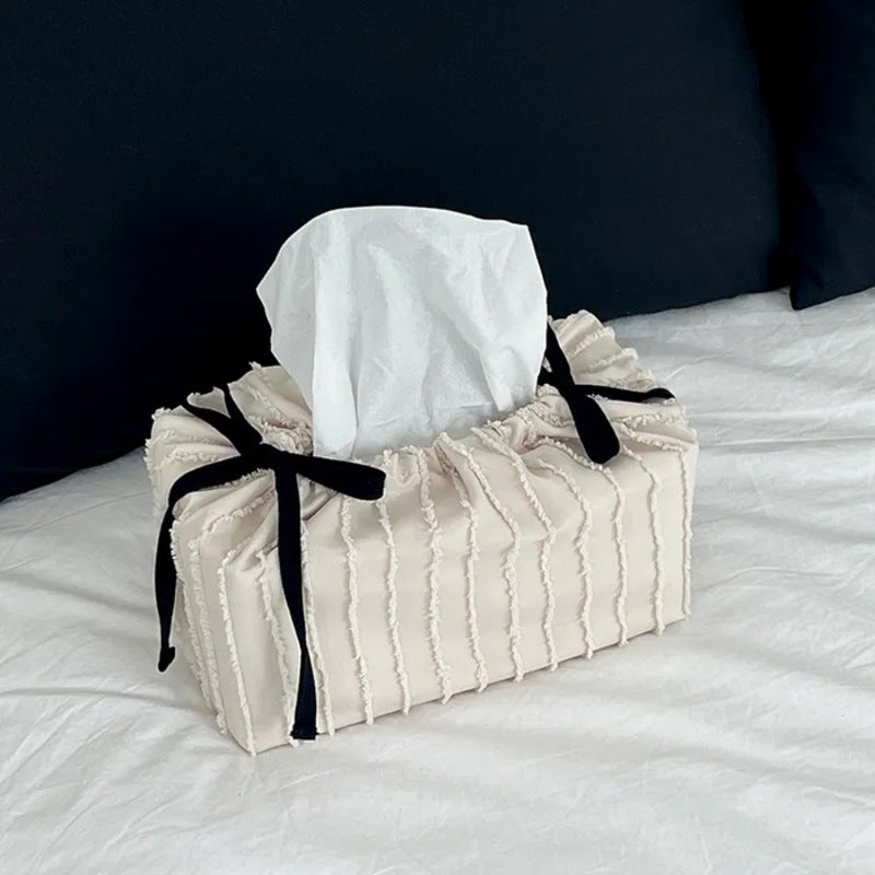 Aesthetic Korean Style Tissue Box Cover - Soft Fabric Cake Design Decorative Holder