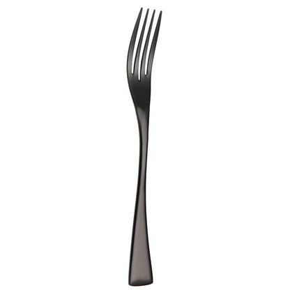 Luxury Titanium Black Stainless Steel Cutlery Set - Modern Western Knife, Fork, and Spoon Set