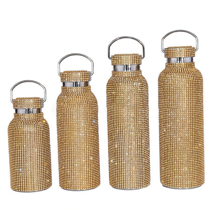 Elegant Bling Jewelry Water Bottle | Vacuum Insulated Flask for Coffee & Tea | Stylish Gift for Her