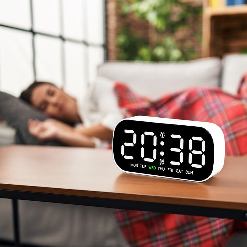 Modern LED Digital Clock with Temperature Display | Dual Alarm, Snooze Function, and 5-Level Brightness
