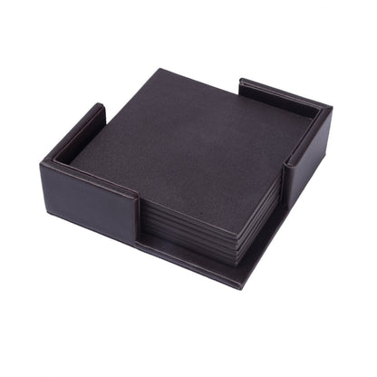 Elegant Round Marble Print Leather Coasters | Heat-Resistant Drink Mats for Home & Office
