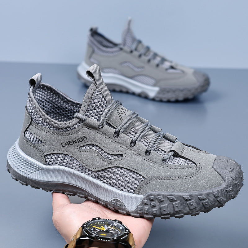 Men's Work Safety Shoes - Breathable Mesh Slip-Resistant Durable Hiking Shoes