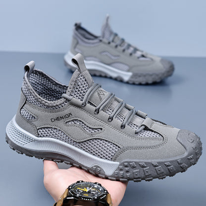 Men's Work Safety Shoes - Breathable Mesh Slip-Resistant Durable Hiking Shoes