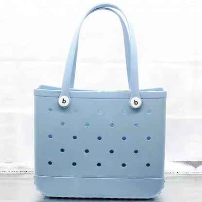 Printed EVA Beach Storage Bag - Waterproof Outdoor Basket & Handbag with Cow Print