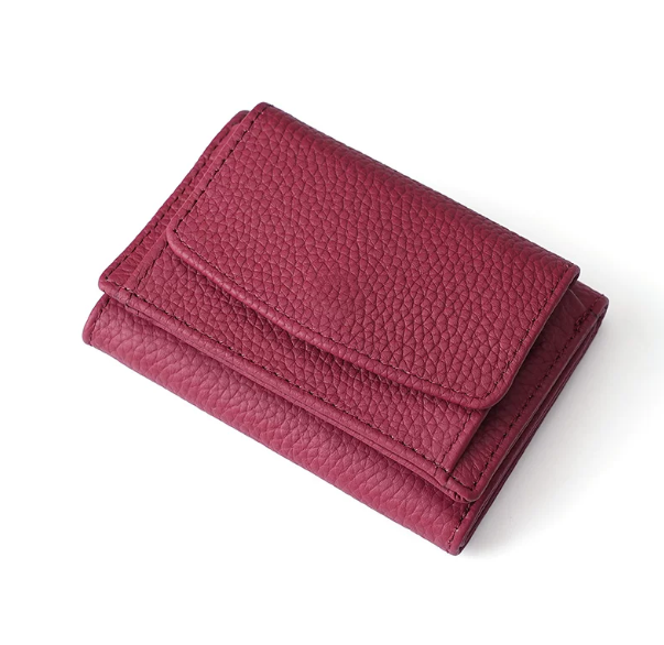 Slim Genuine Leather RFID Wallet with Money Clip and Card Slots