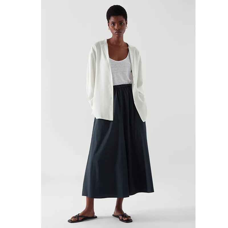 Women's 100% Cotton Wide Leg Pants - Breathable Loose Fit Summer Trousers