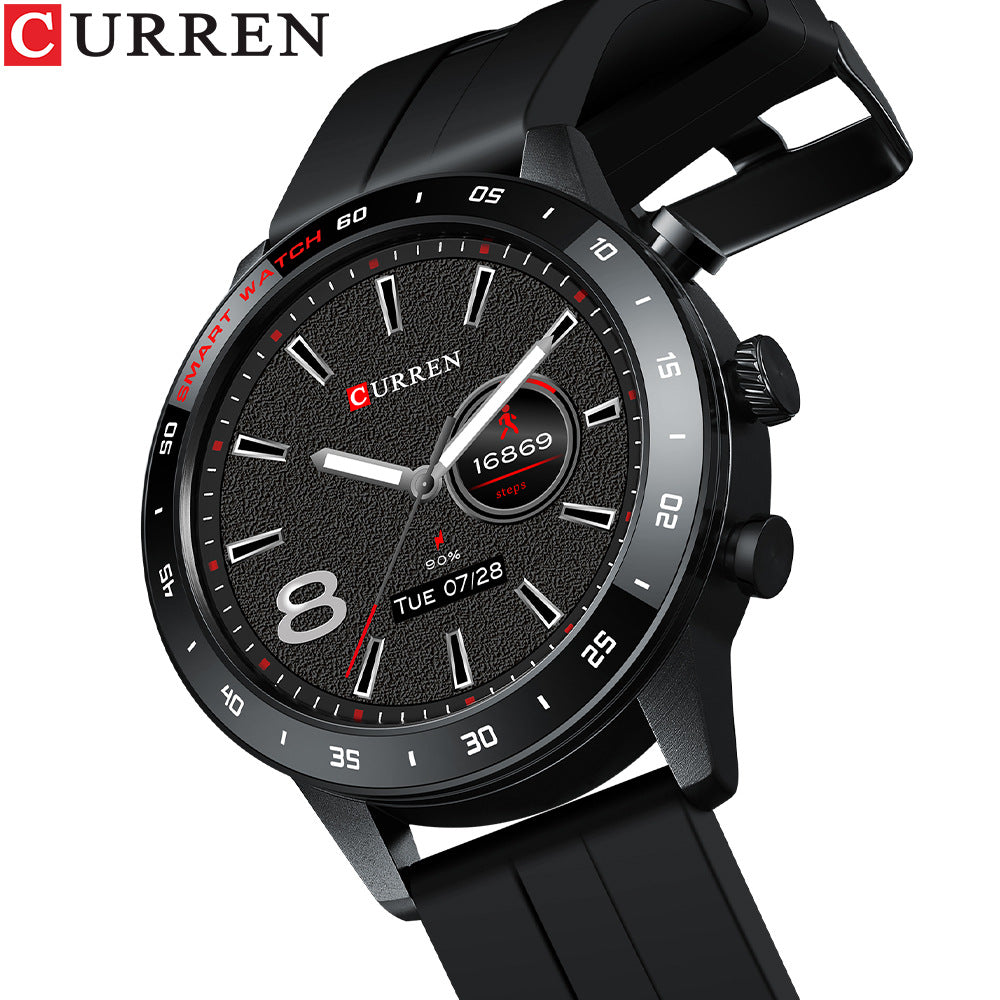 Men's Waterproof Electronic Smartwatch - Round Screen Health Monitor & Heart Rate Tracker