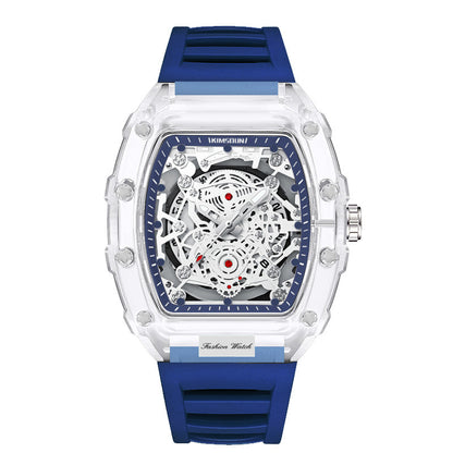 Luxury Fashion Transparent Men's Watch - Luxury Tonneau Quartz Sports Watch