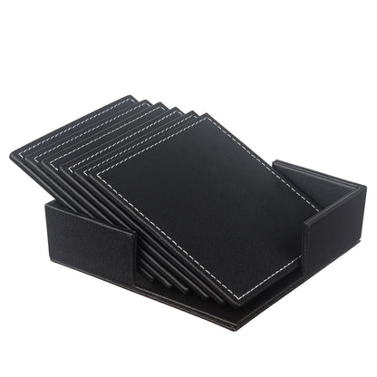 Elegant Round Marble Print Leather Coasters | Heat-Resistant Drink Mats for Home & Office