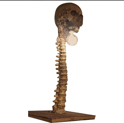 Gothic Halloween Skeleton Table Lamp - Resin Craft Skull Carnival Light for Spooky Decor