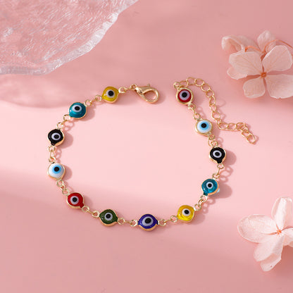 Trendy Women's Gold Chain Evil Eye Bracelet (Nazar Amulet Jewelry)