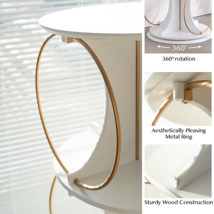 4-Tier 360° Rotating Bookshelf & Display Rack – Floor Standing Modern Storage Organizer for Home & Office
