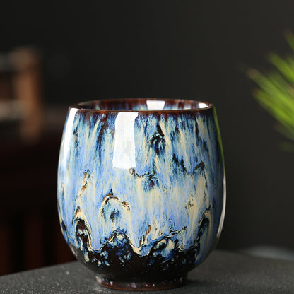 Single Personal Tea Cup/Bowl with Colorful Glaze for Home Use