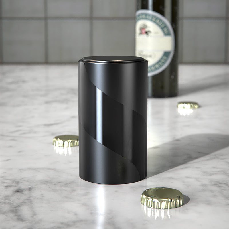 Premium Automatic Push-Down Beer Bottle Opener - Matte Black Edition