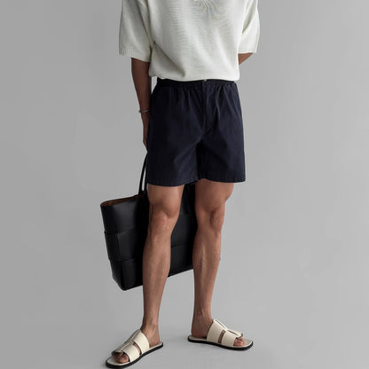 Men's Classic White Summer Shorts – Comfort Elastic Waist Relaxed Fit Cotton Shorts