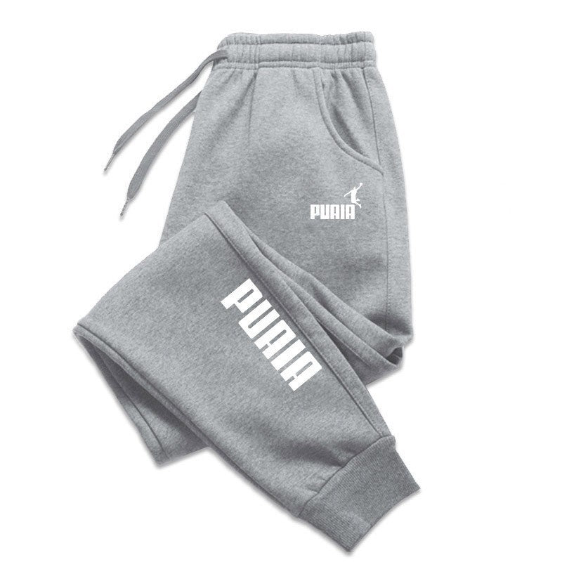 Unisex Cotton Casual Long Sweatpants for Autumn and Winter Sports