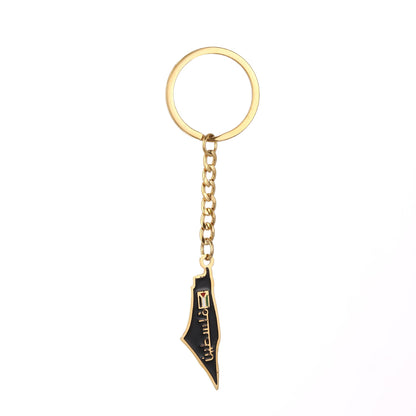 Elegant Palestine Map Pendant Keyring - Fashion Jewelry Gift