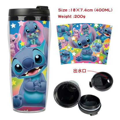 Cute Stitch Cartoon Double-Layer Insulated Travel Mug - 400ml